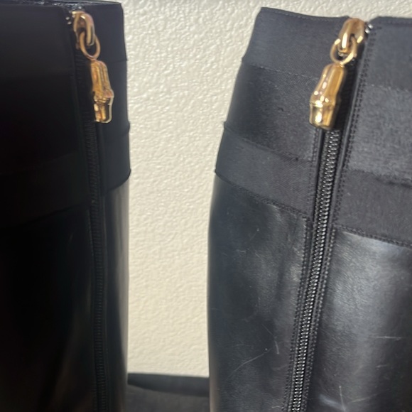 Gucci Leather with Silk Riding Boots - Picture 4 of 14